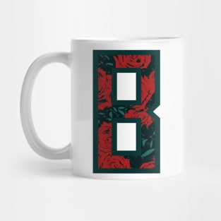 Modern Rose Floral Initial Name Alphabet - Letter B Mug